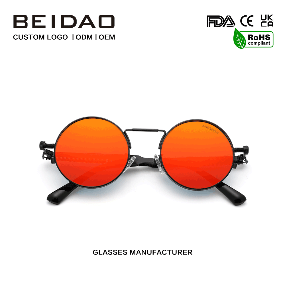 Designer Red UV400 Protection แว่นกันแดดกรอบโลหะโพลาไรซ์