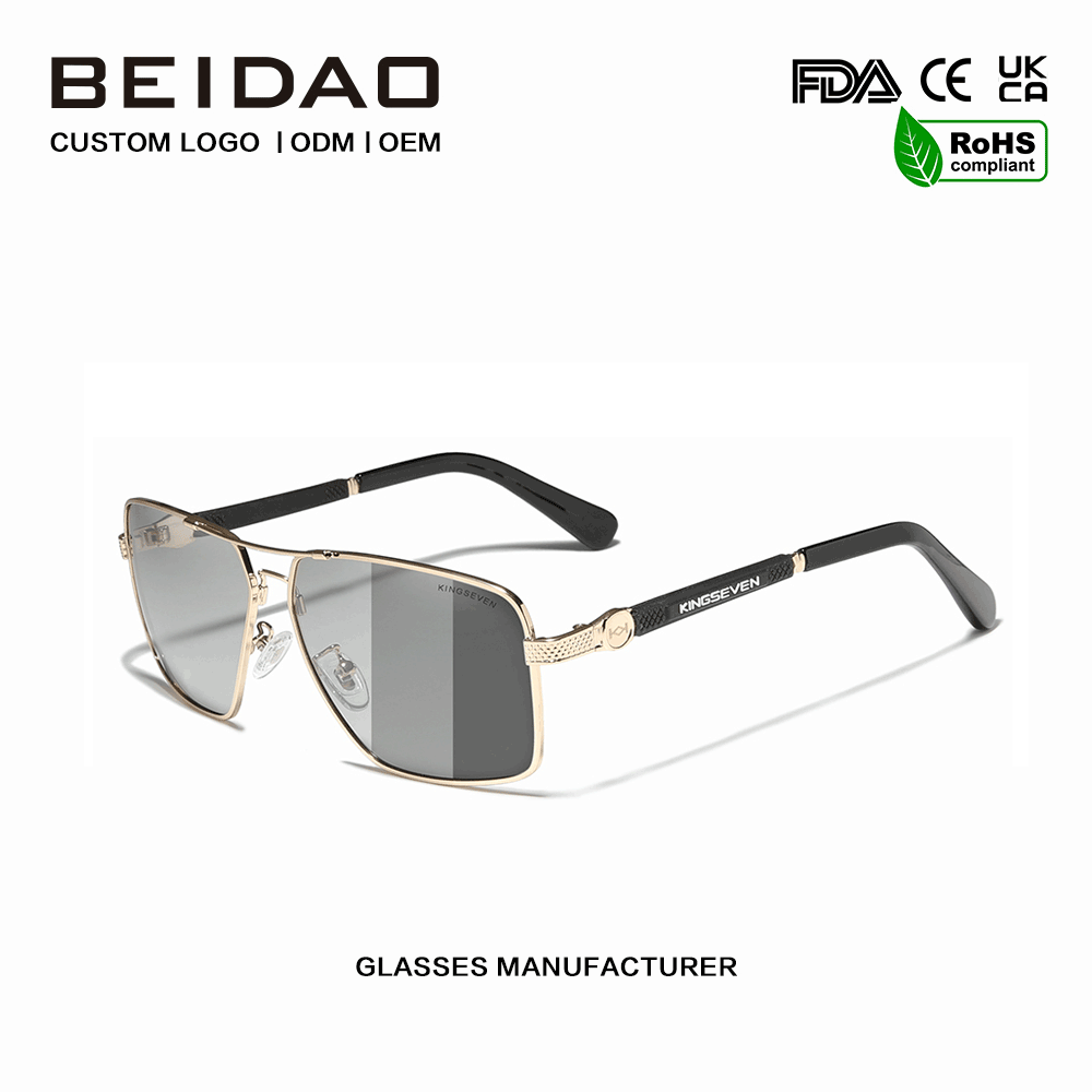 คุณภาพสูง Square Photochromic เลนส์แว่นตากันแดดขับรถกลางแจ้ง