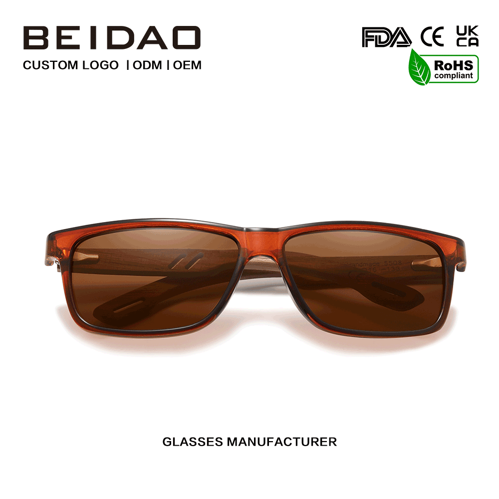 ขายร้อน Walnut TR90 กรอบแว่นตากันแดดสำหรับผู้ชายผู้หญิง