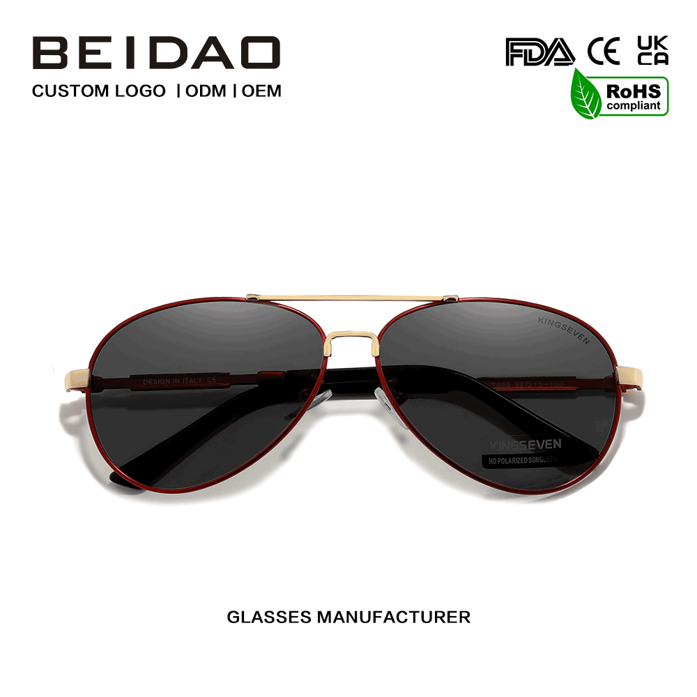 แว่นกันแดดโพลาไรซ์อะลูมิเนียมแบบเต็มขอบผู้ชายพร้อมการป้องกัน UV400