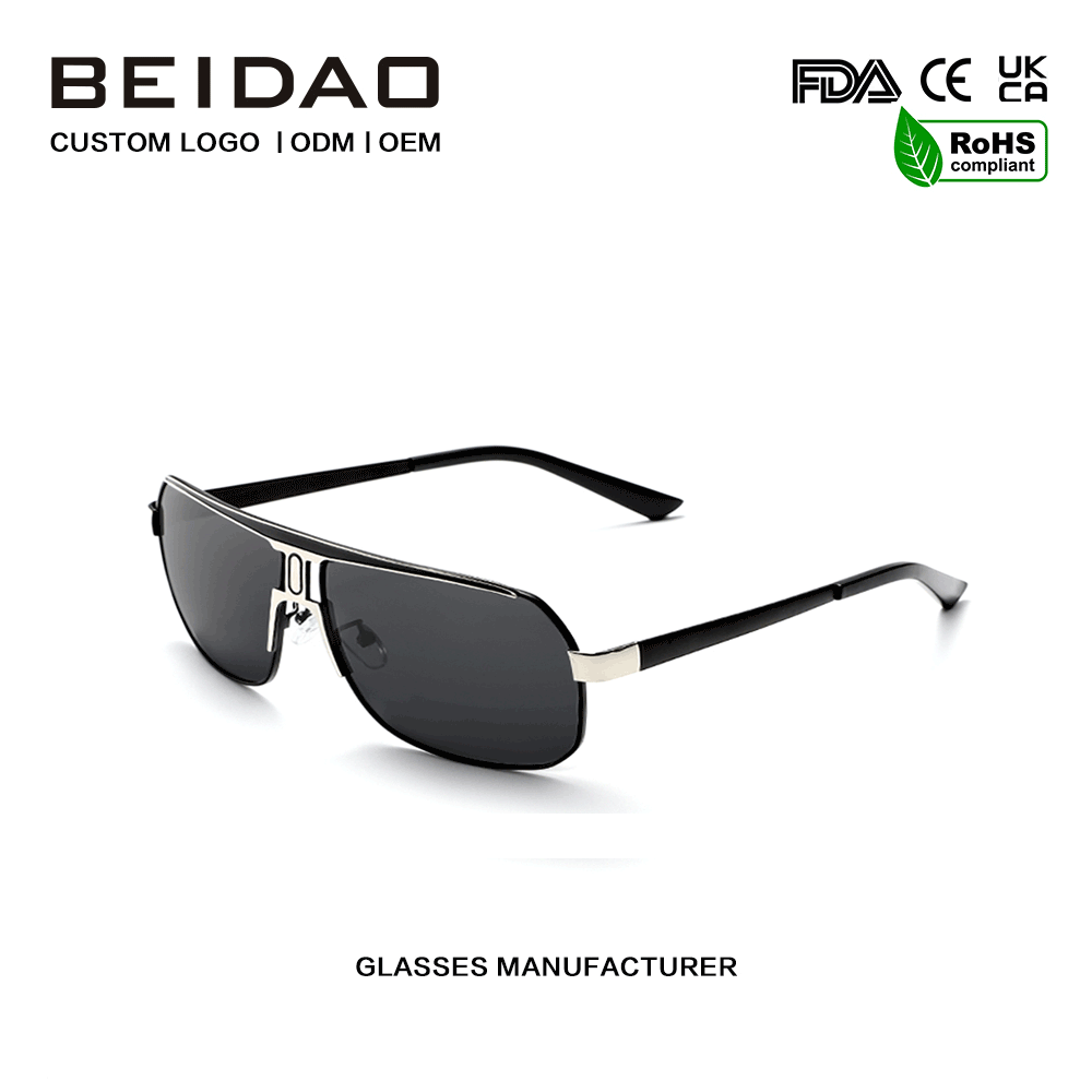 แว่นกันแดดป้องกัน UV400 กรอบโลหะผสมขนาดใหญ่ทันสมัยสำหรับผู้ชายผู้หญิง