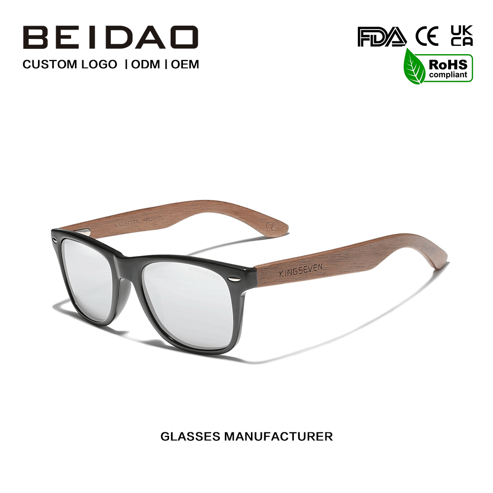 แว่นกันแดดป้องกัน UV400 โพลาไรซ์วอลนัทที่ทันสมัยขับรถ