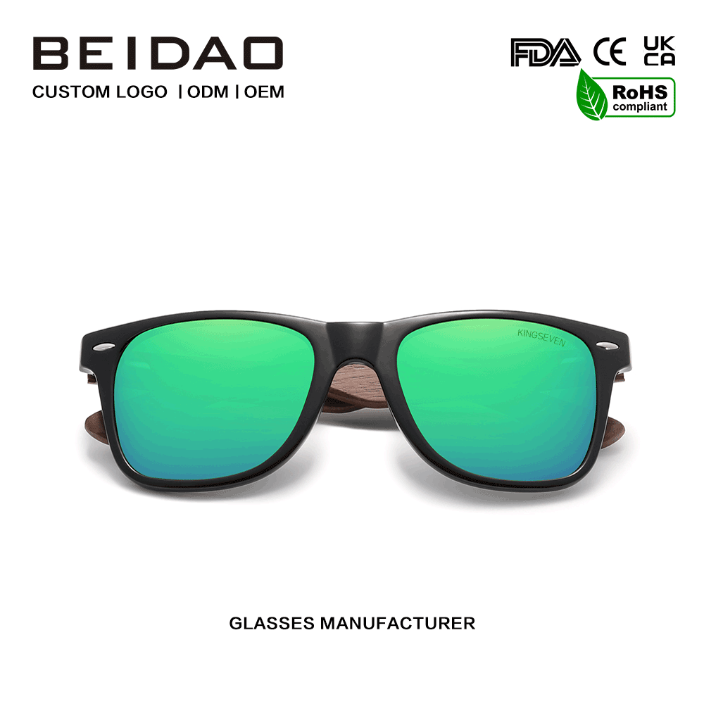 แว่นกันแดดป้องกัน UV400 โพลาไรซ์วอลนัทที่ทันสมัยสำหรับผู้ชาย