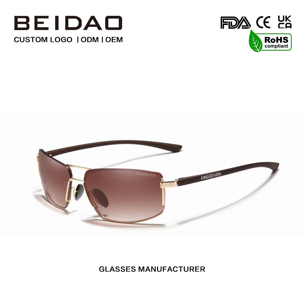 แว่นกันแดดโพลาไรซ์อลูมิเนียมสี่เหลี่ยมวินเทจ unisex