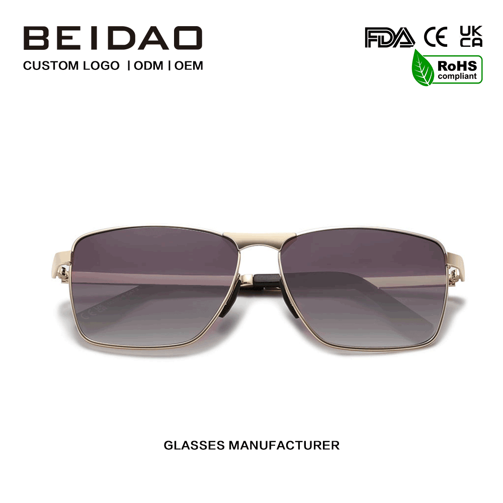 แว่นกันแดดป้องกัน UV400 สี่เหลี่ยมไล่โทนสีวินเทจ